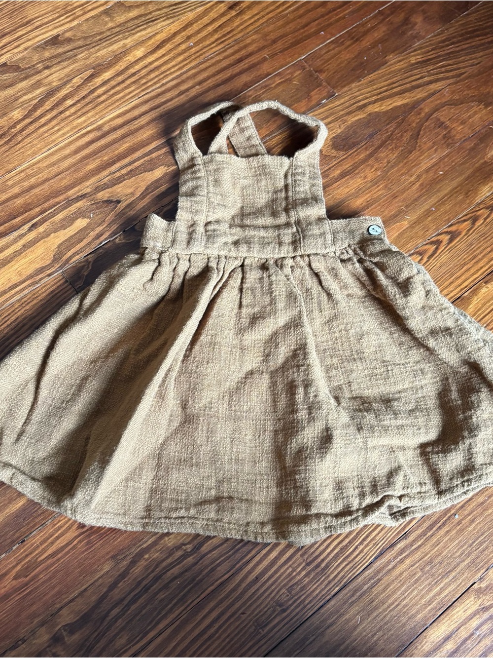 Rylee + cru camel Linen-Blend Pinafore Dress